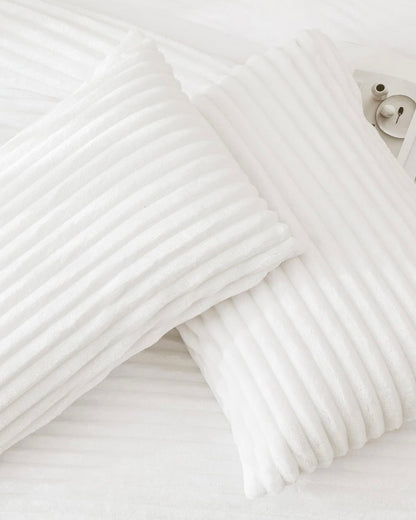 King Size PureWhite PlushWave Comforter Set (3 pcs)