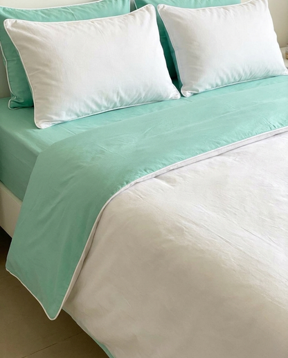 Mint Veil SoftBlend - Reversible Bed Set
