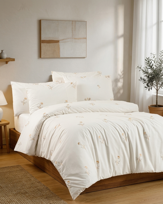 Ivory Whisper Embroidered Bridal Set 100% Cotton (6 pcs)