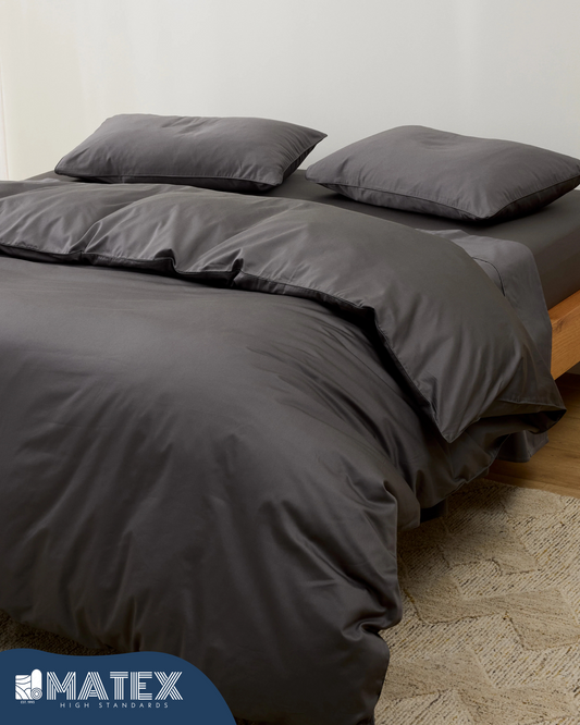 Charcoal Full Bed Set Cotton 180TC