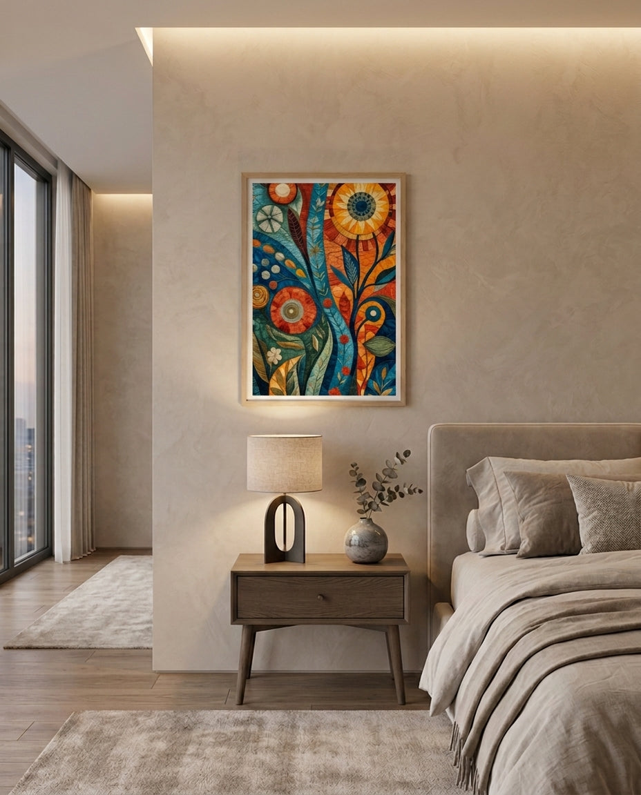 Wood Framed Wall Art – Solstice Bloom