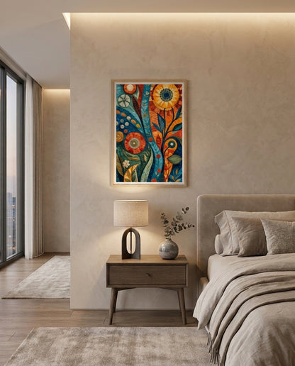 Wood Framed Wall Art – Solstice Bloom