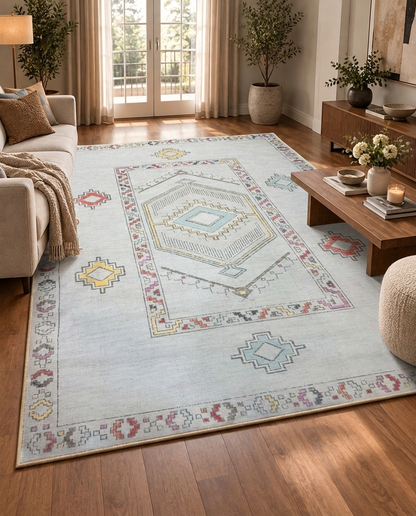 Boho Mosaic Printed Soft Rug