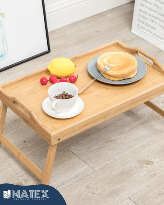 Bamboo Bed Tray Table with Foldable Legs