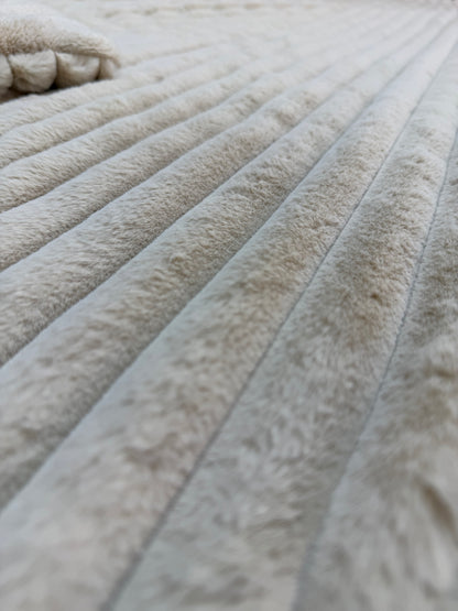 King Size Beige PlushWave Comforter Set (3 pcs)