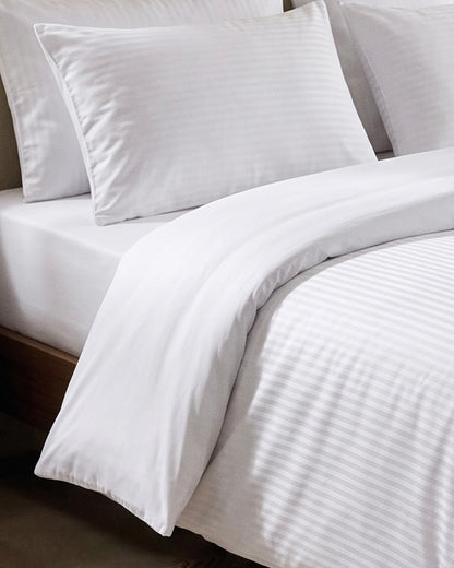 CottonLine™ Pure White Stripe Bed Set