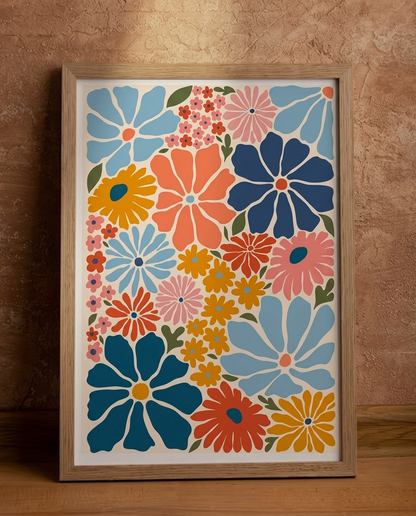 Wood Framed Wall Art – Bloom Mosaic