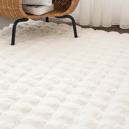 Fluffy Soft Rabbit Furr Premium 3D Bubble Rug