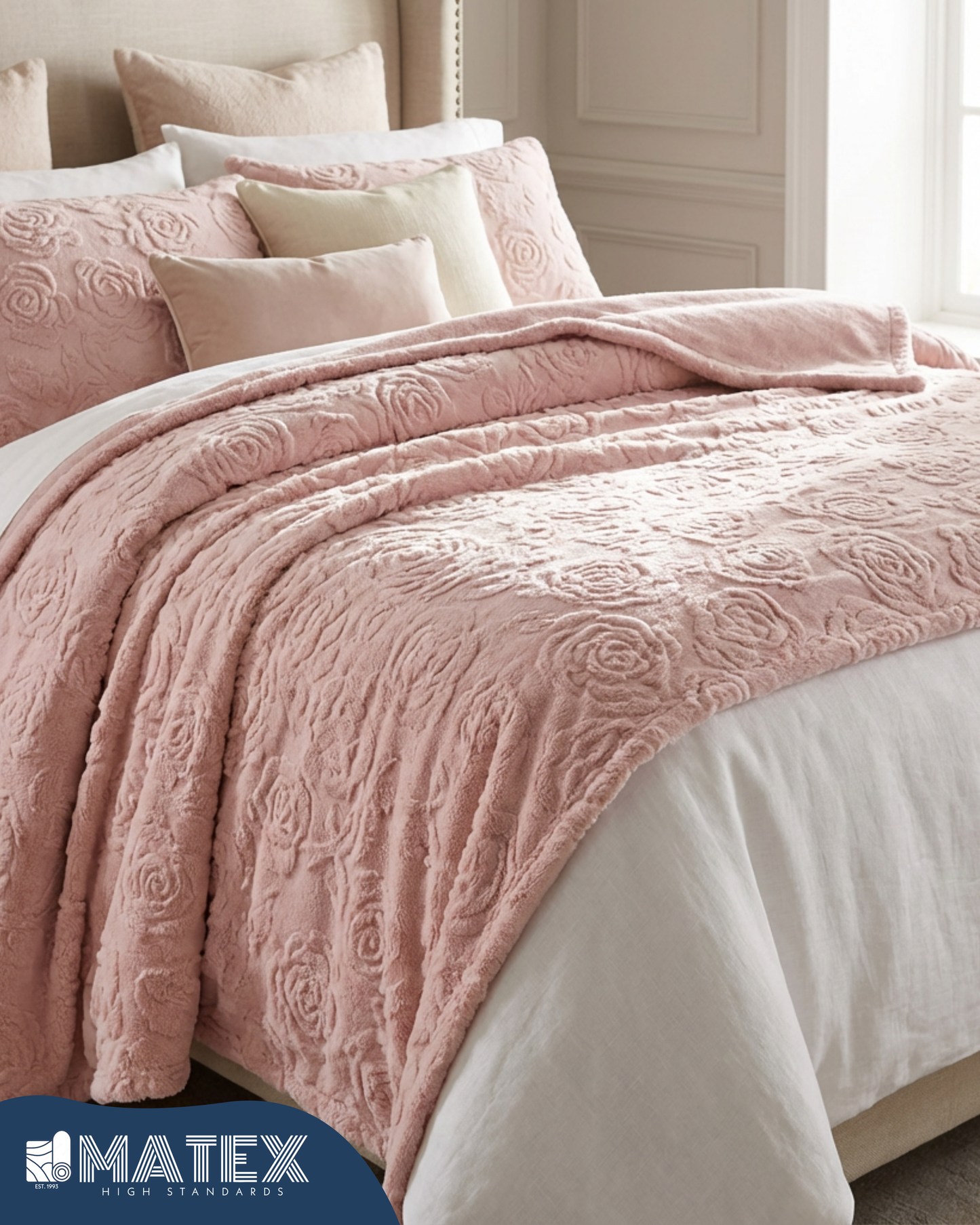 Bed Embossed Blanket With Sherpa Woollen
