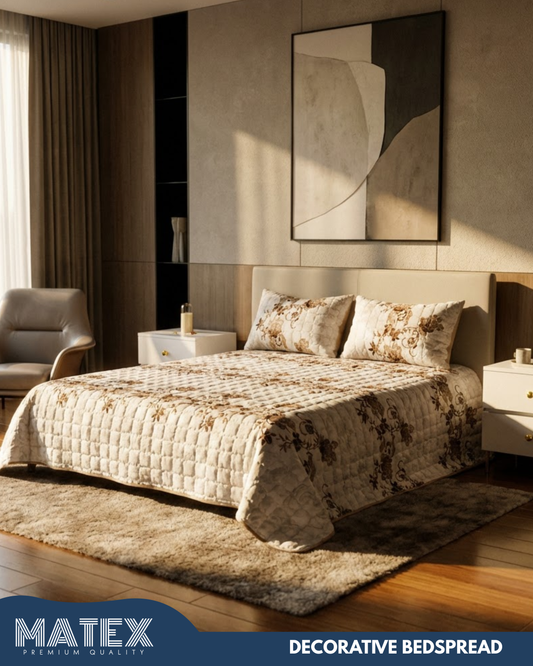 King size Cocoa Blossom Decor Bedspread