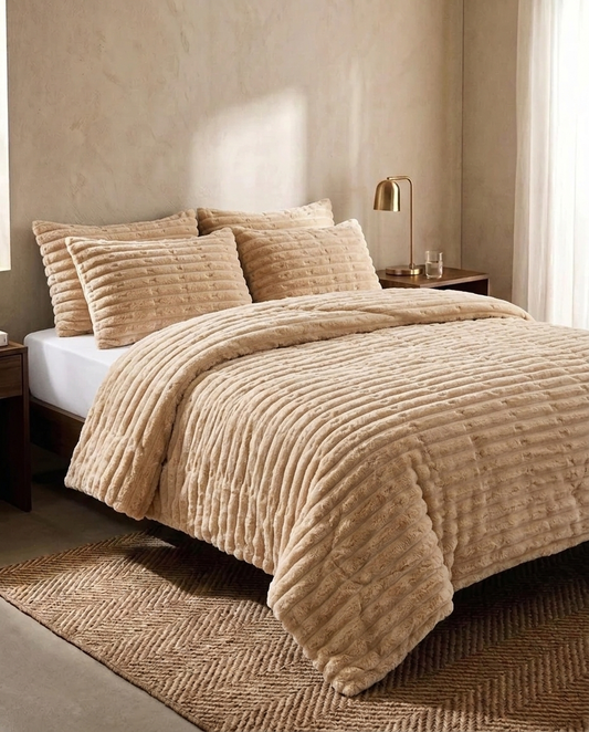 Single Size Honey Beige CloudRib Comforter