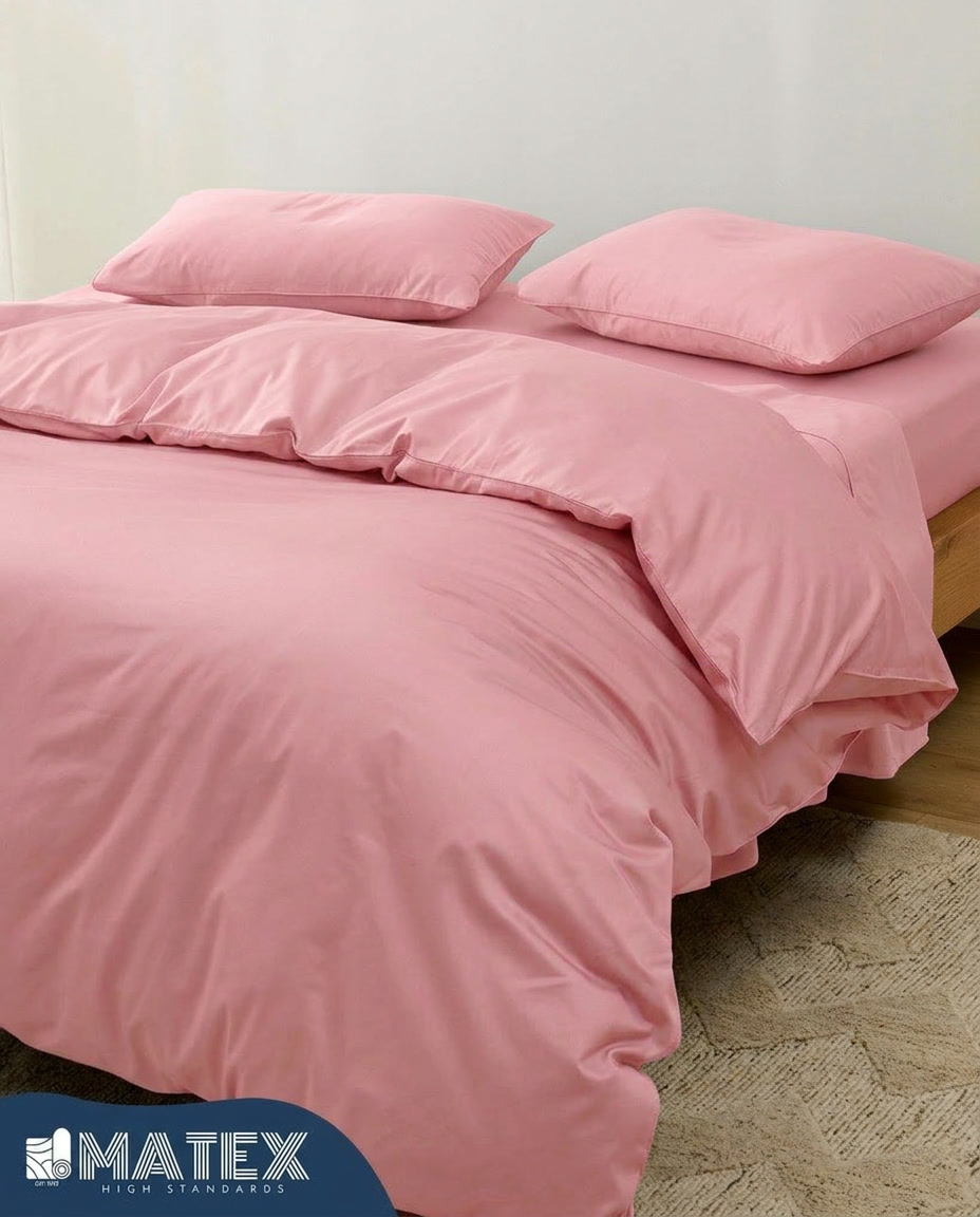 Blush Rose Pink Full Bed Set Cotton 180TC