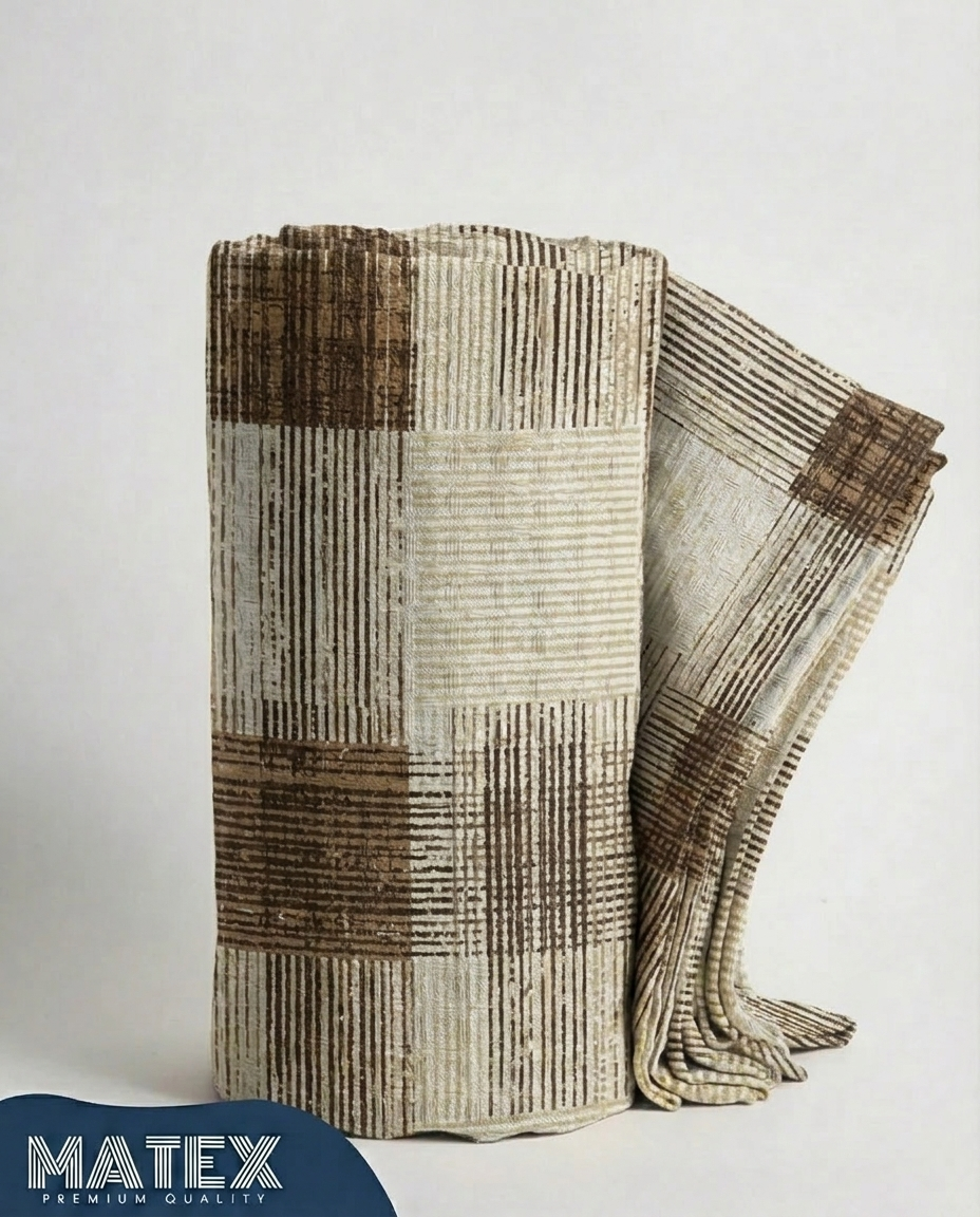 Cocoa Grid Wave Cotton Piqué