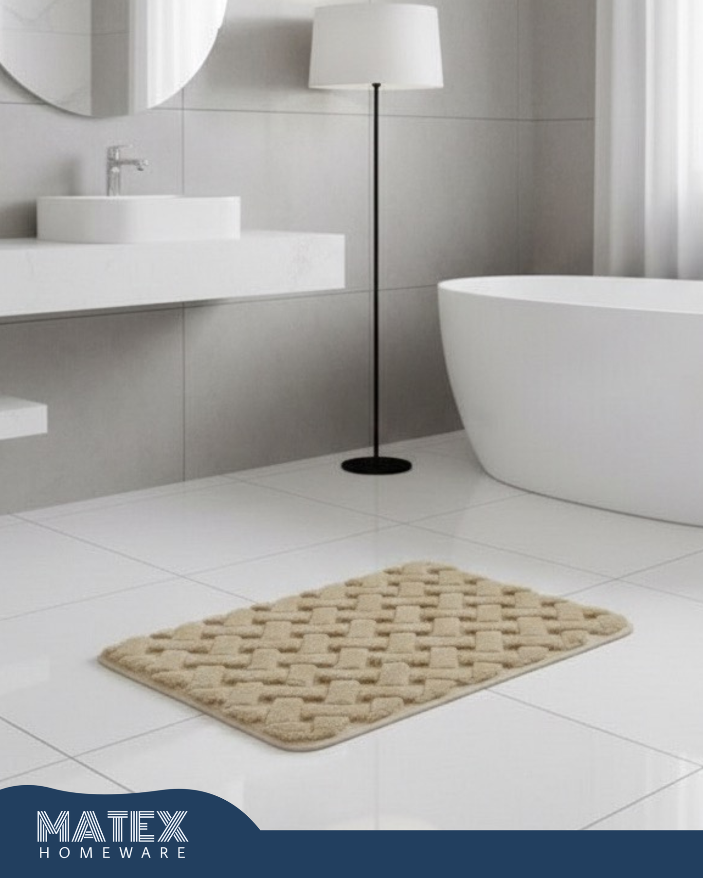 Rabbit Fur Stripes Rug - 50x80 cm