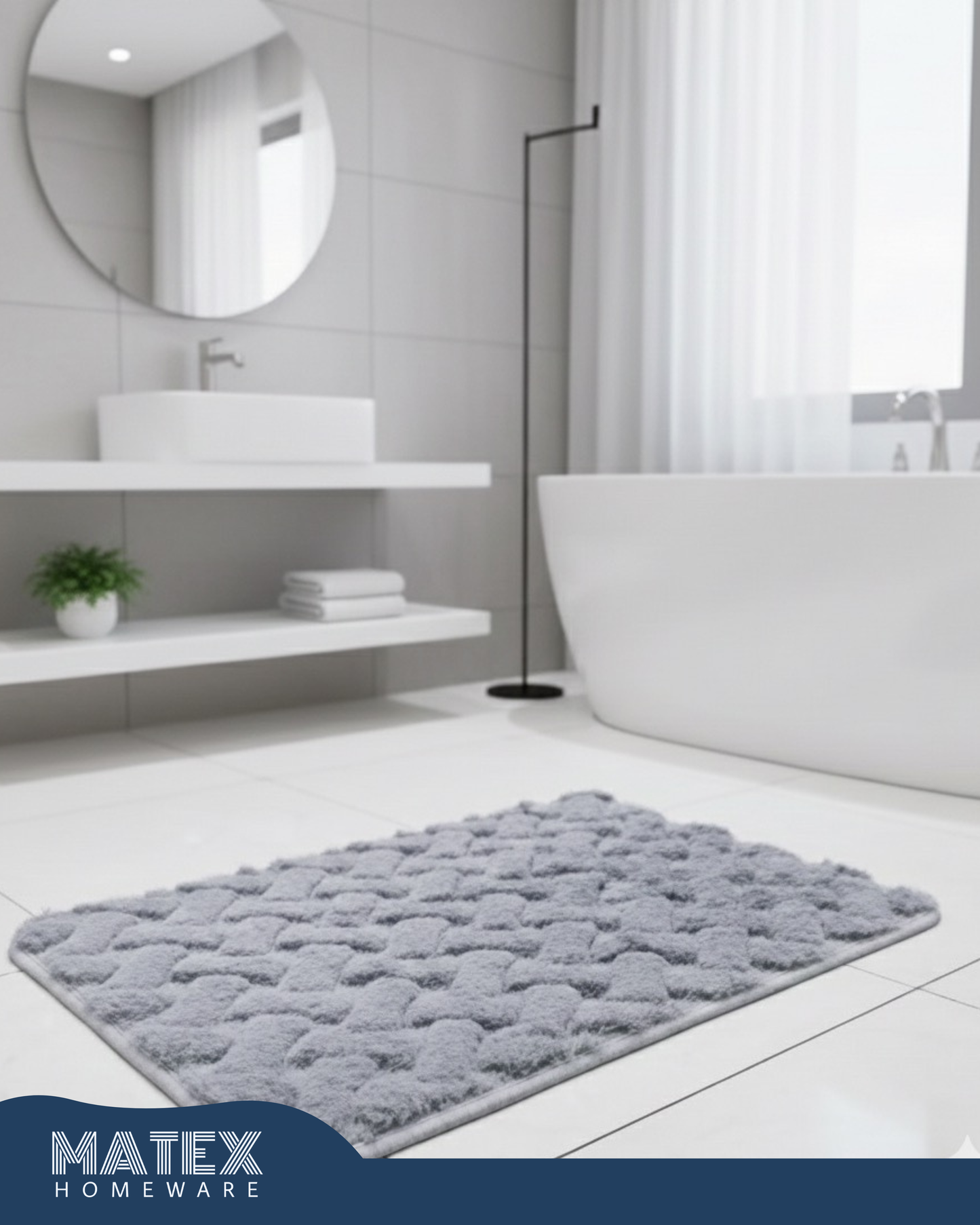 Rabbit Fur Stripes Rug - 50x80 cm