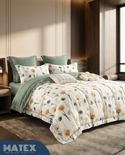 ArtisticFlower Cotton All-Season Comforter Set