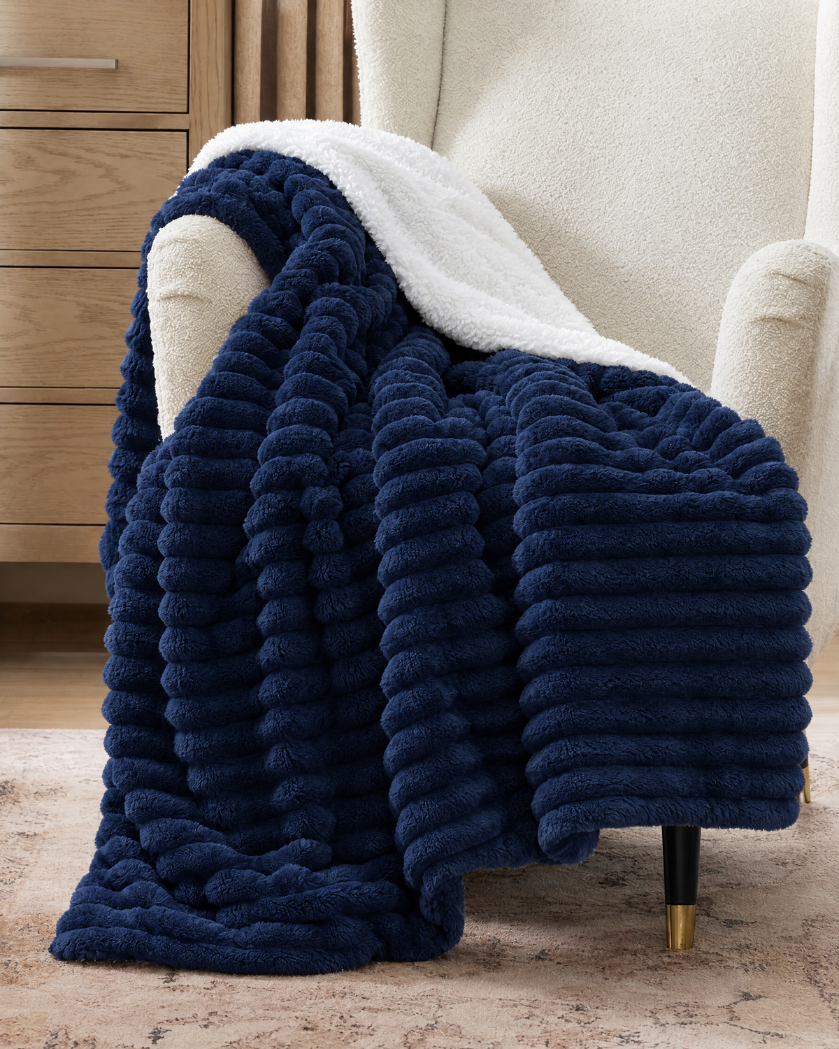 Midnight Snow CloudRib™ Plush Sherpa Blanket