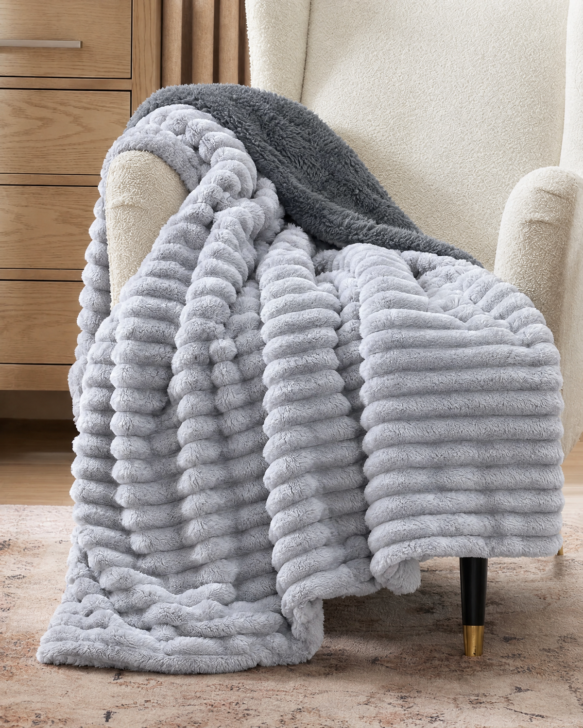 Silver Cloud CloudRib™ Plush Sherpa Blanket
