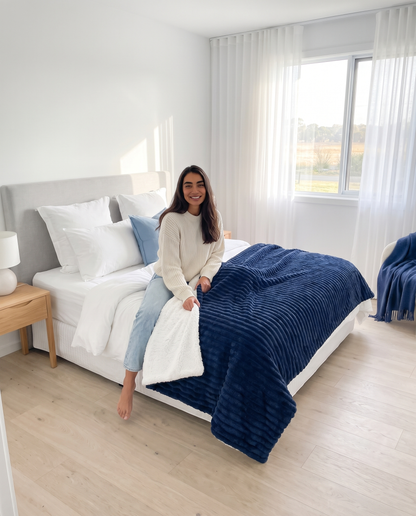 Midnight Snow CloudRib™ Plush Sherpa Blanket