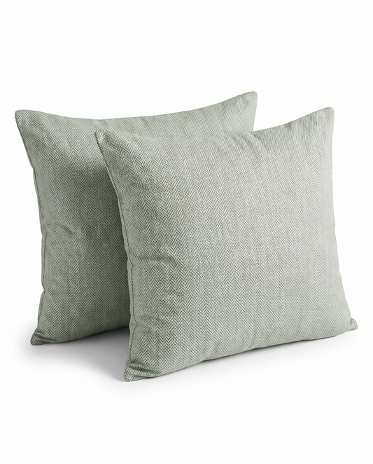 Mint Pattern Cotton Pillow Case (2pcs)