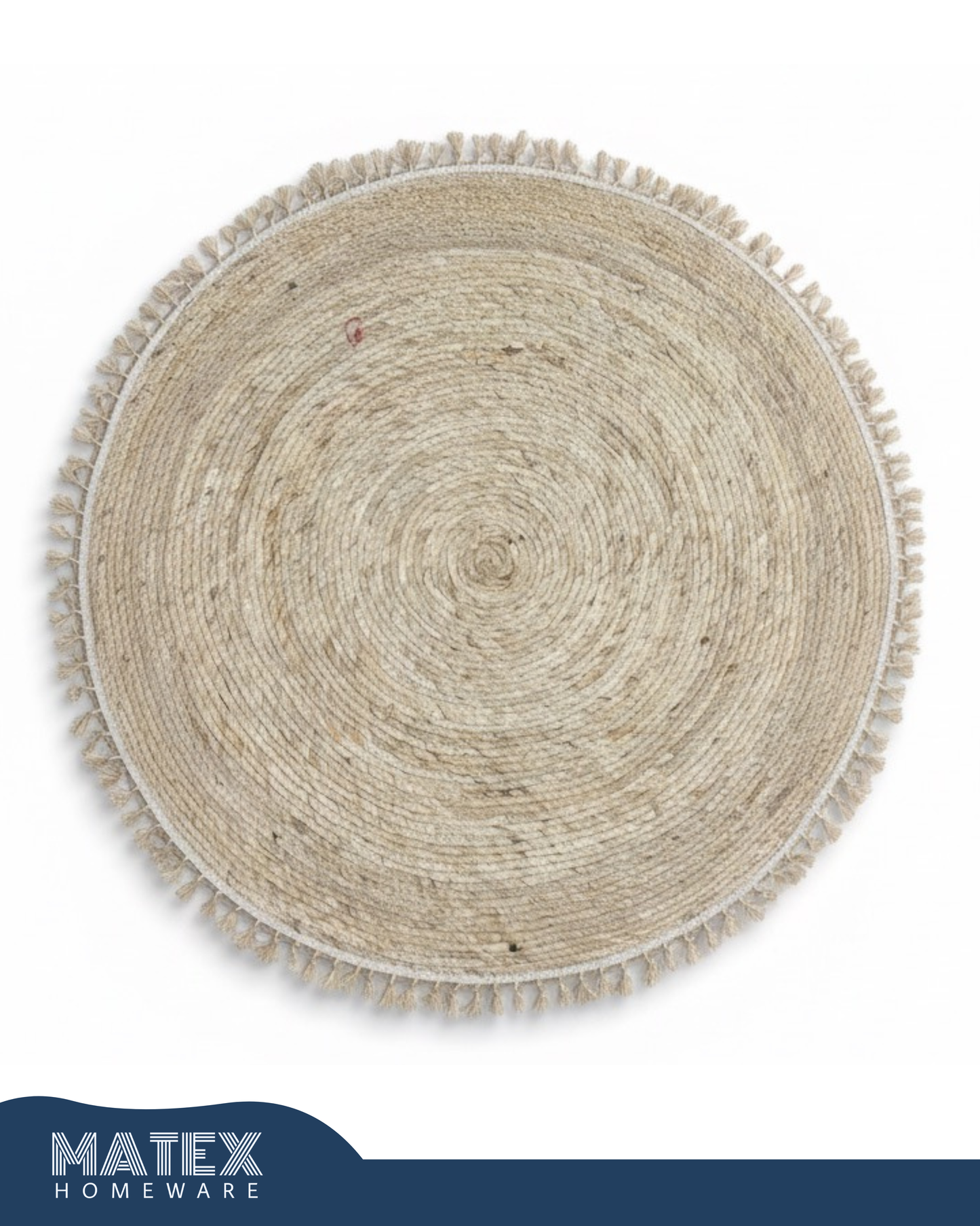 Hand Braided Moroccan Natural Jute Rug 1 meter
