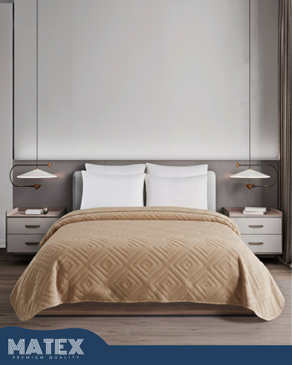 Mumbay Blanket | 220x240 King HoneyBrown Embossed