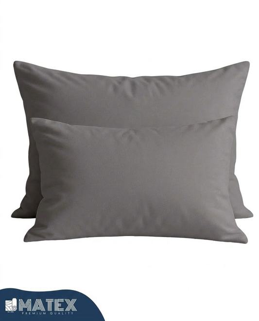 Charcoal Cotton Pillow Case - Envelope Enclosure - 2 Pack
