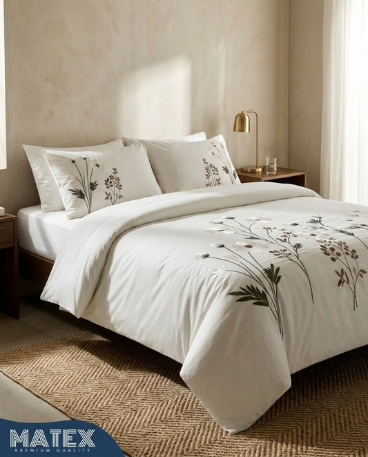 Jardin des Tuileries Cotton Embroidered Bed Set (4pcs)
