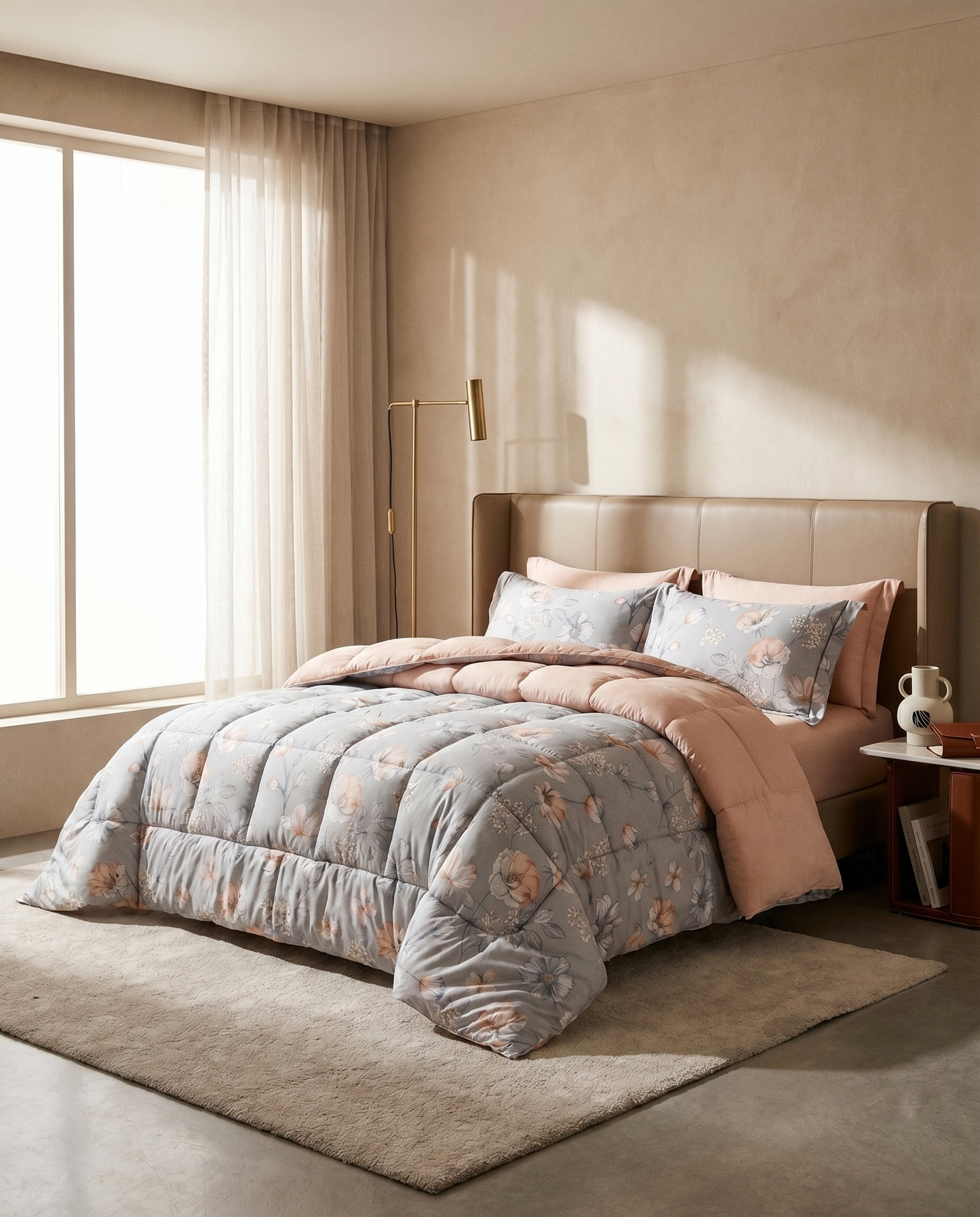 FlowerGarden Cotton All-Season Comforter Set