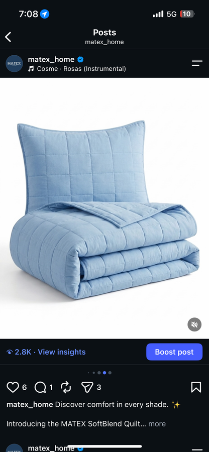 SoftBlend Coverlet –  Blue  (Full Set)