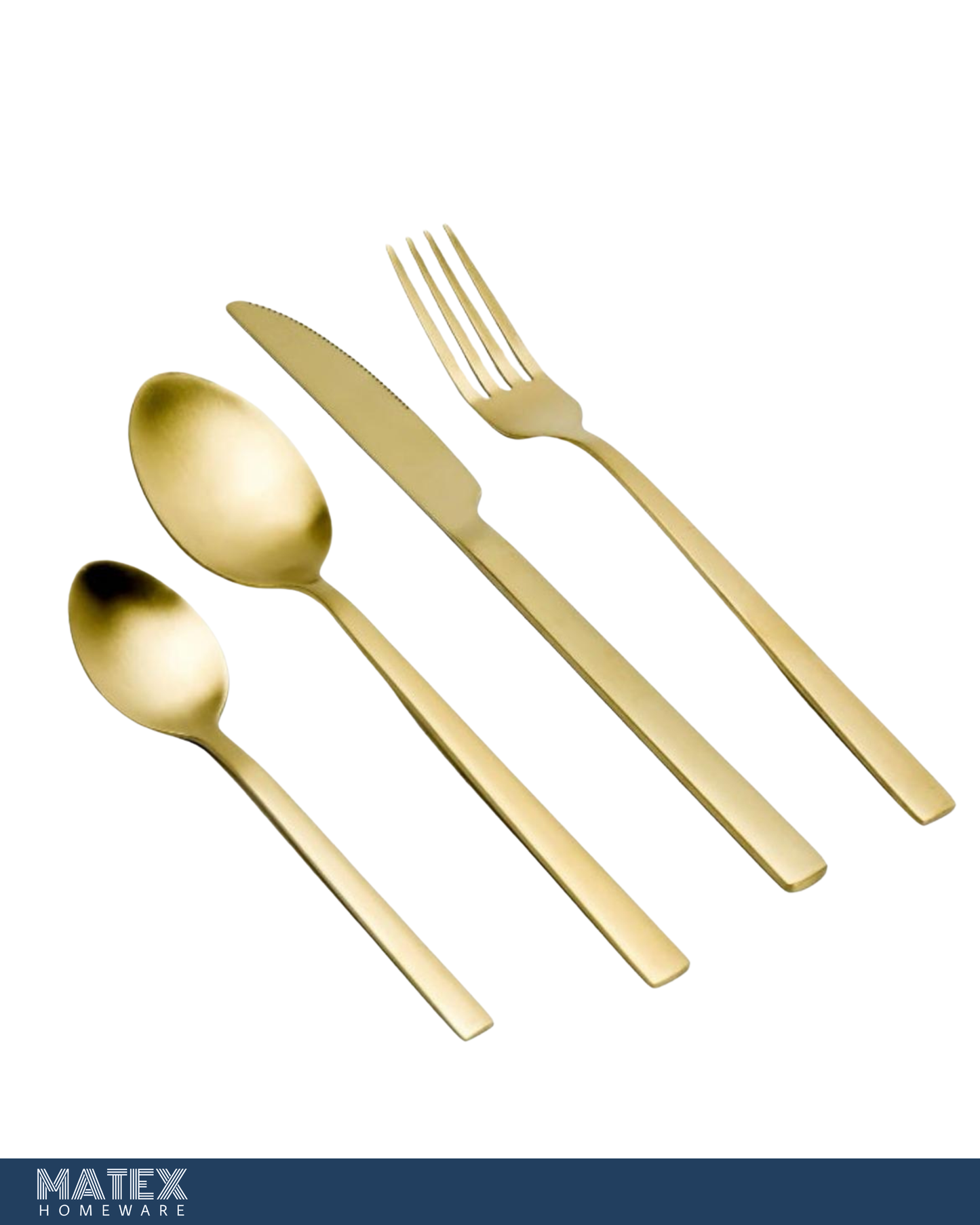 16-Piece Cutlery Set - Elegant Gold Stainless Steel Flatware