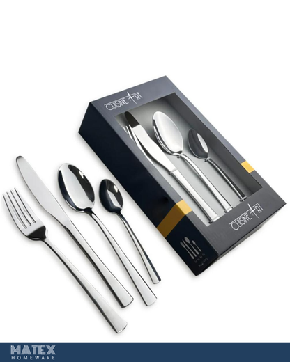 24 Piece Stainless Steel Cutlery Set, Silver