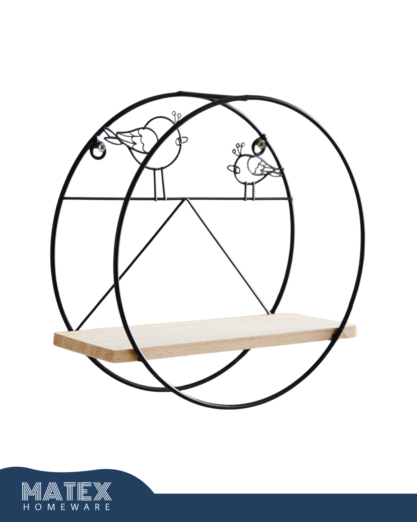 Wooden Wall Hanging Shelf - 22x9x22.5 cm