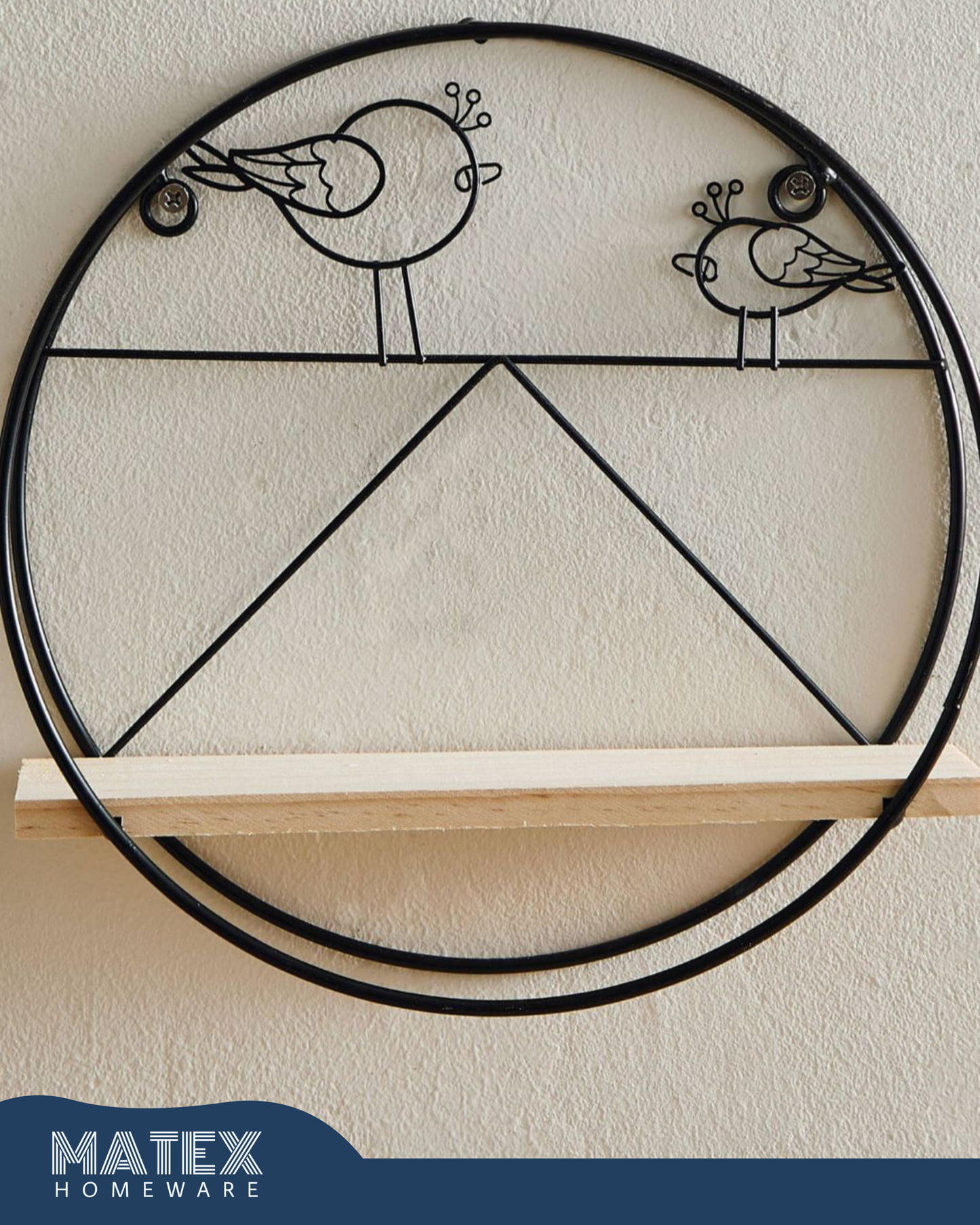 Wooden Wall Hanging Shelf - 22x9x22.5 cm