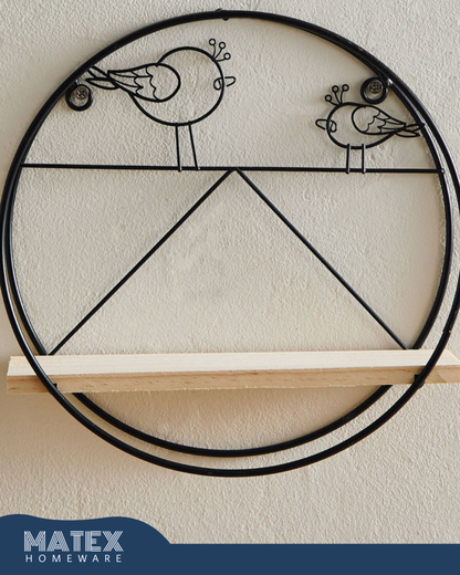 Wooden Wall Hanging Shelf - 22x9x22.5 cm