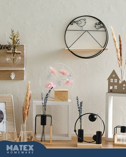 Wooden Wall Hanging Shelf - 22x9x22.5 cm