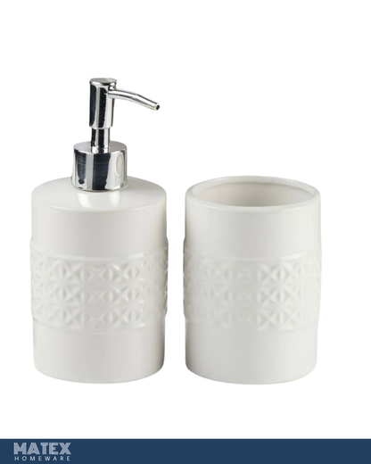 Ceramic Toothbrush Holder with Soap Dispenser