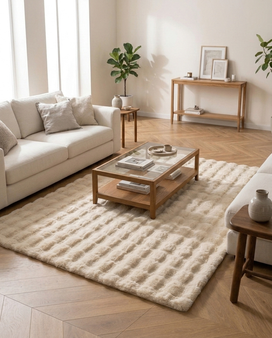 Creamy Beige Bubble Fur Rug 160x200 cm
