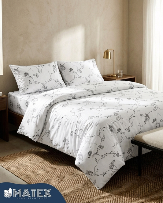 WhiteGrey Autumn Ultra Premium Full Bed set