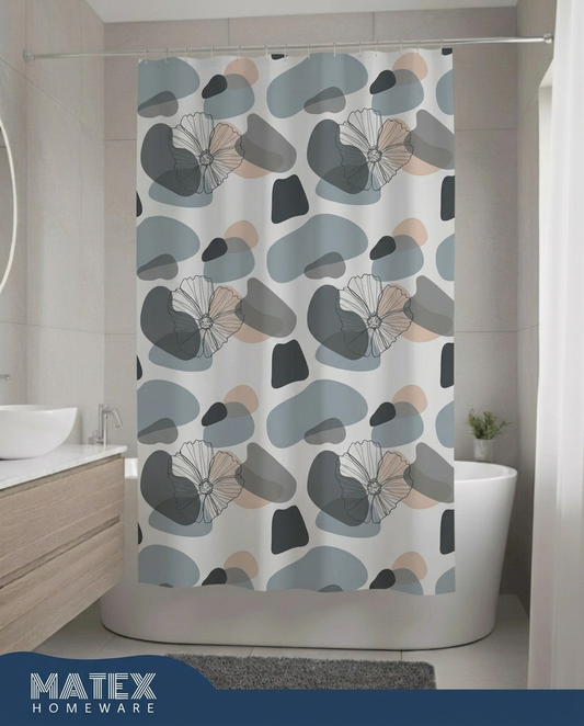 Pattern TerrazzoFlower  Waterproof Shower Curtain 180x180cm