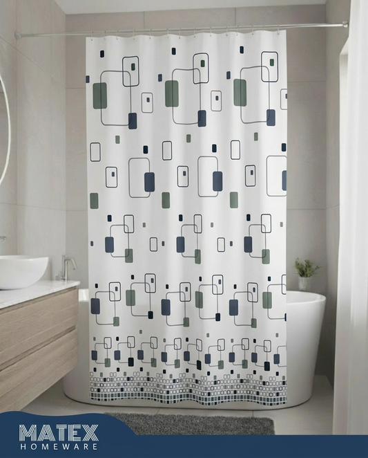 Pattern WindowsGraph Waterproof Shower Curtain 180x180cm