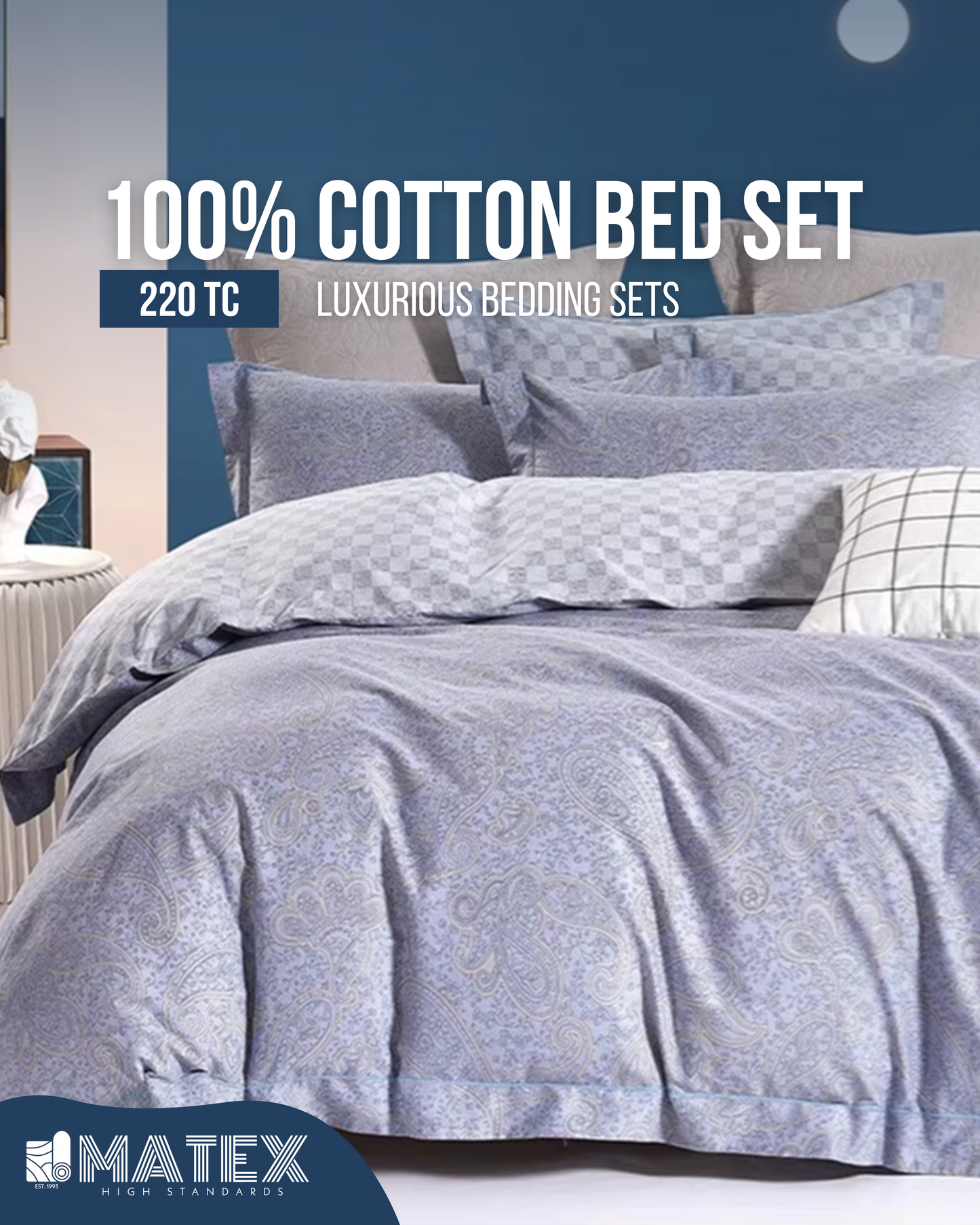 Asabella Italian Bed Set 100% Cotton 180TC