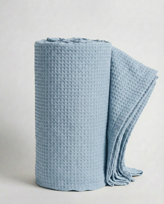 Denim Waffle Cotton Piqué Blanket
