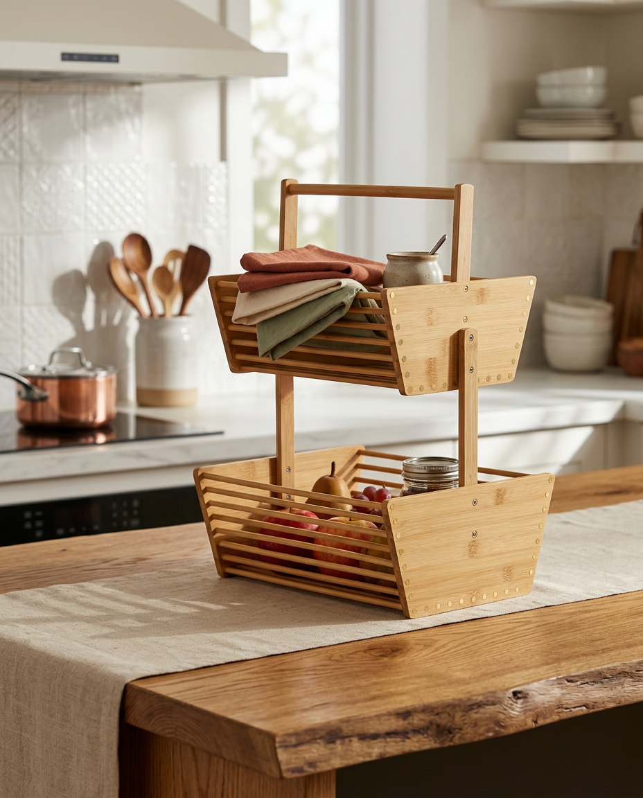 Wooden Bamboo Basket