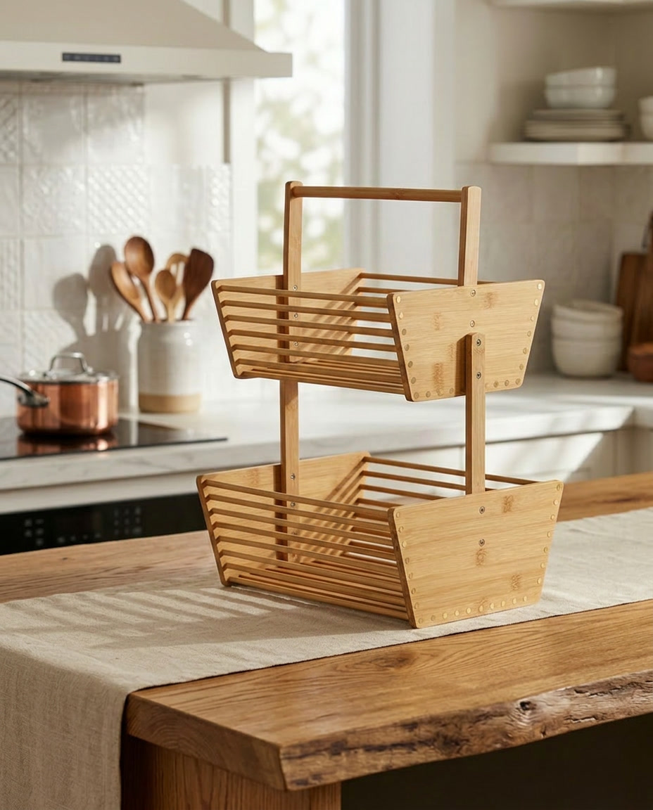 Wooden Bamboo Basket
