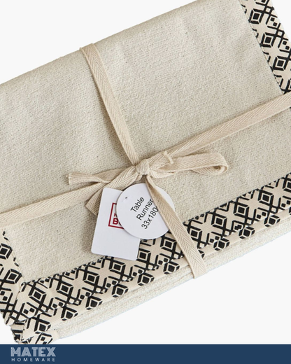 Printed Flange Table Runner - 33x180 cm