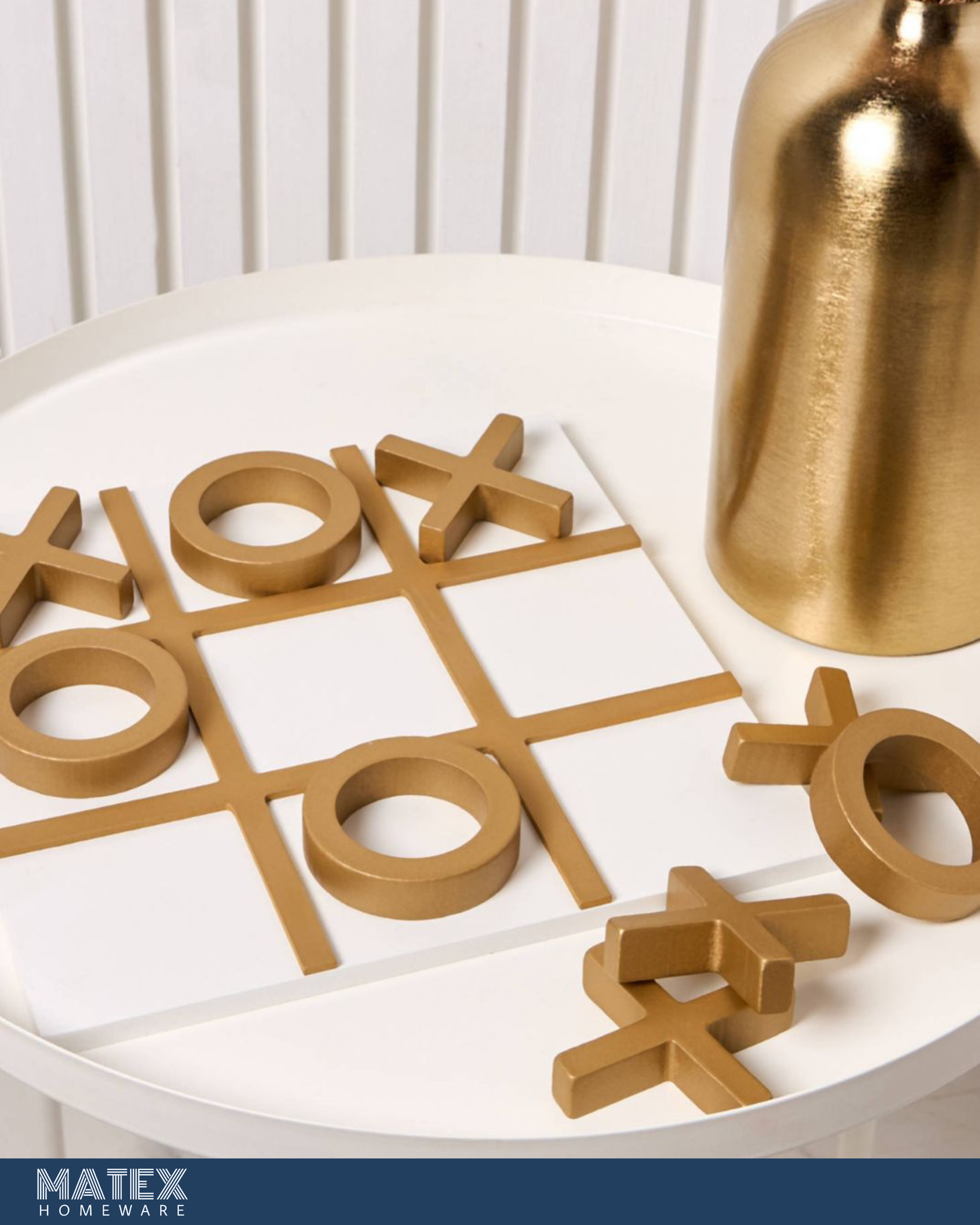 Decorative XOX Game Decorative Set - 24x24 cm Colour: Gold