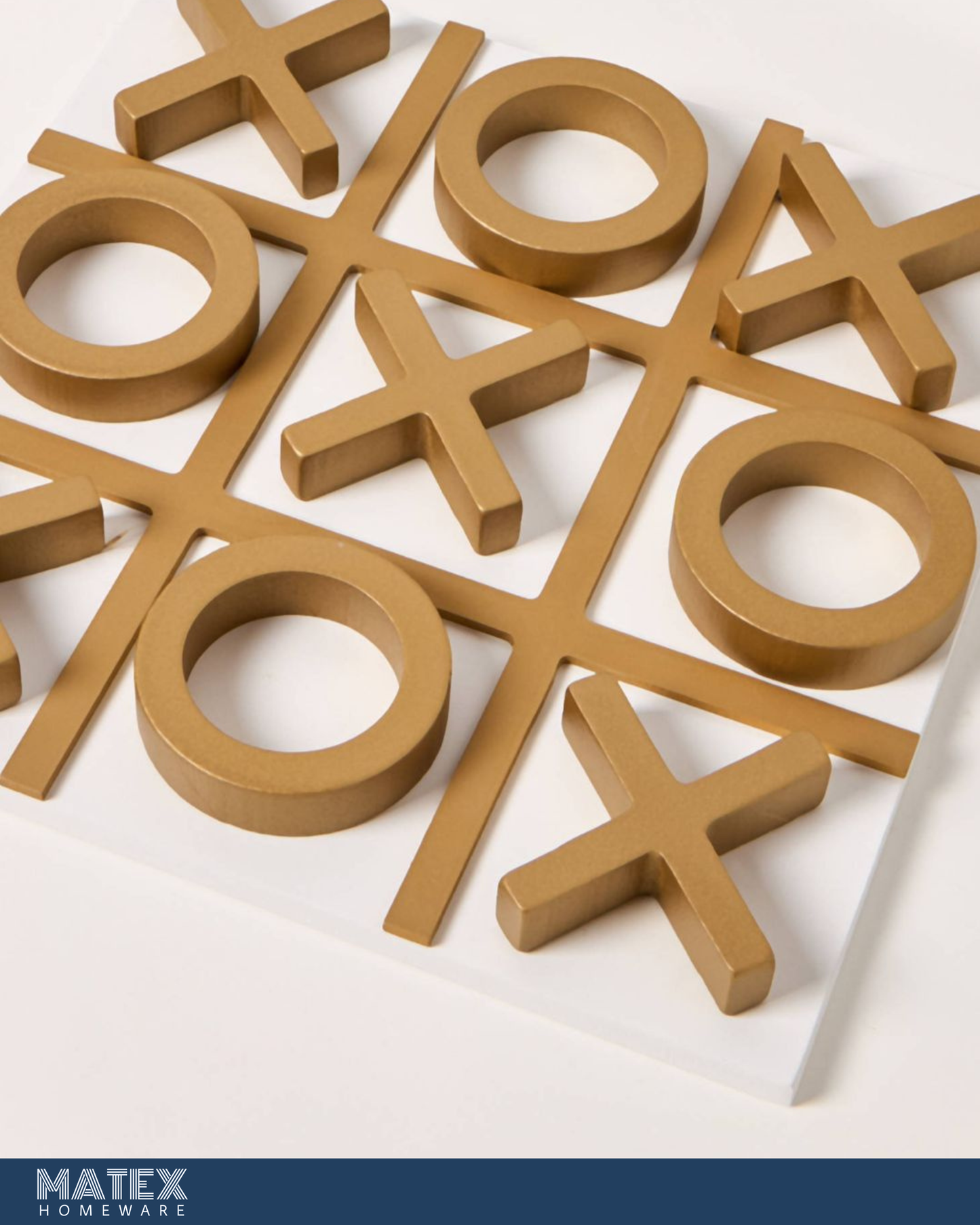 Decorative XOX Game Decorative Set - 24x24 cm Colour: Gold