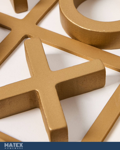 Decorative XOX Game Decorative Set - 24x24 cm Colour: Gold