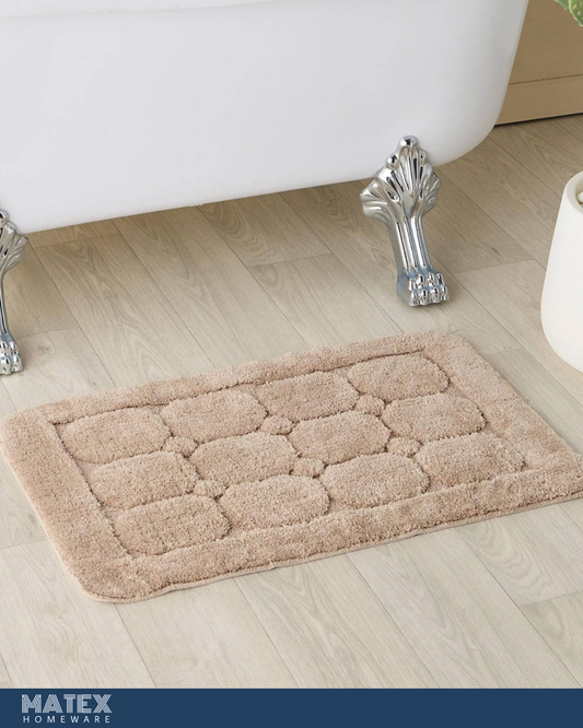 Textured Bath Mat - 80x50 cm Color Cream
